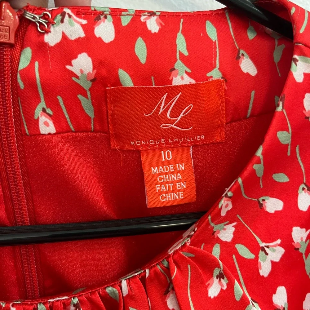 Red Ruffled Midi Dress - Picture 5 of 9